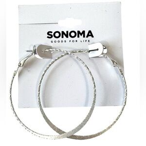 Silver Hoops NEW Silver Large Hoop Earrings NWT Sonoma
